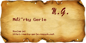 Márky Gerle névjegykártya